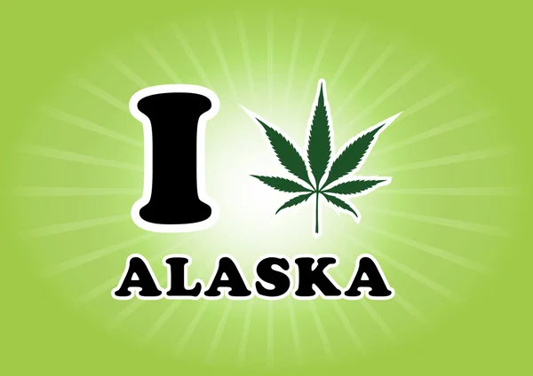 Alaska marihuana hoja vector ilustración —  Fotos de Stock