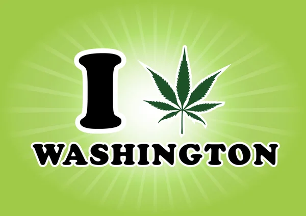 Washington marijuana leaf vector illustration — Zdjęcie stockowe