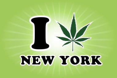 New york marihuana yaprağı vektör çizim
