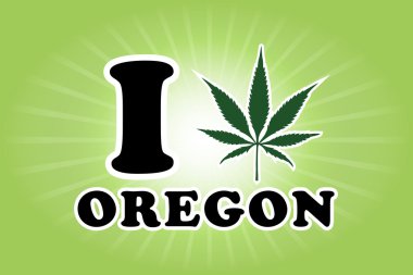 oeregon marihuana yaprağı vektör çizim