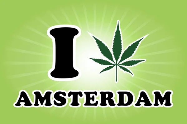 Amsterdam illustration vectorielle feuille de marijuana — Image vectorielle