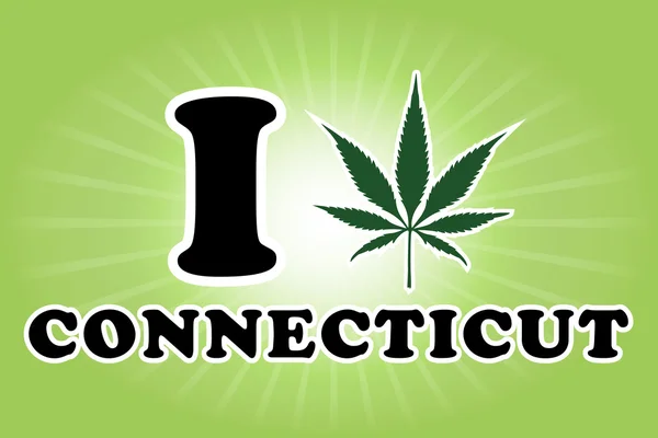 Connecticut marihuana yaprağı vektör çizim