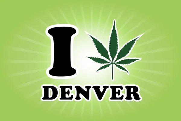 Denver illustrazione vettoriale foglia di marijuana — Vettoriale Stock