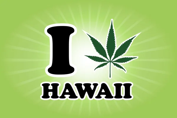 Hawaii marijuana folha vetor ilustração — Vetor de Stock