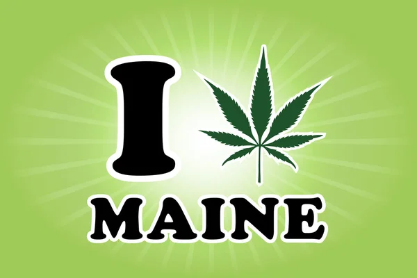 Maine marijuana foglia vettore illustrazione — Vettoriale Stock