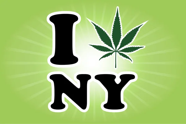 New York marijuana foglia vettore illustrazione — Vettoriale Stock