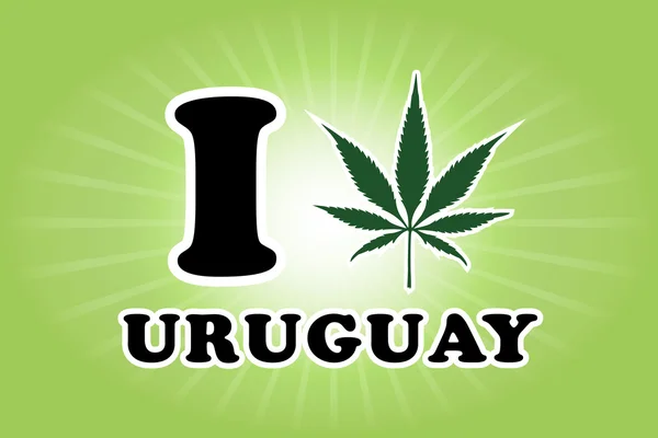 Uruguay marihuana yaprağı vektör çizim