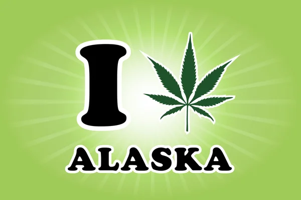 Alaska marihuana blad vectorillustratie — Stockvector