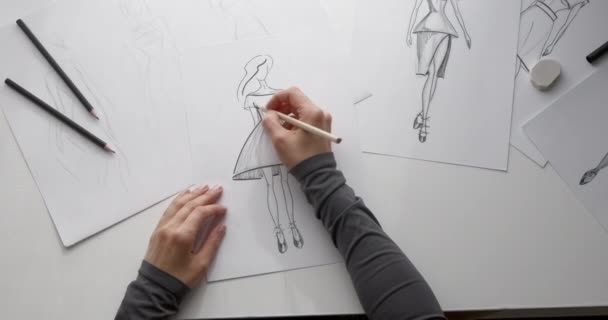 Mulher Desenho Design Moda — Vídeo de Stock