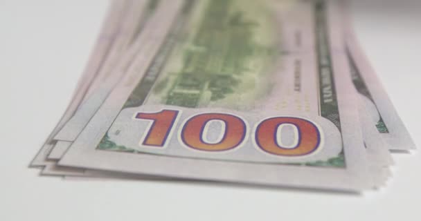Finanční Plánování Americké Dolary Počítají Rukou Detailní Záběr Peněz — Stock video
