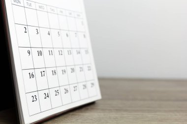 Planlama ve zaman çizelgeleri için gün takvimi.