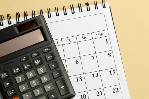 Calculator Calendar Reporting Days — Stock Photo, Image