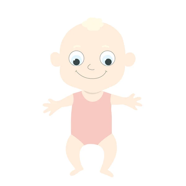 Νεογέννητο Αλμπίνο Μωρό Ροδακινί Bodysuit Στυλ Καρτούν Εικονογράφηση Διάνυσμα Επίπεδο — Διανυσματικό Αρχείο