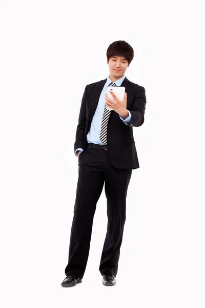 Podnikatel s Tablet PC — Stock fotografie