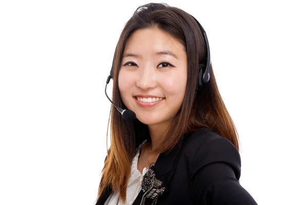 Operador de call center mulher de negócios — Fotografia de Stock