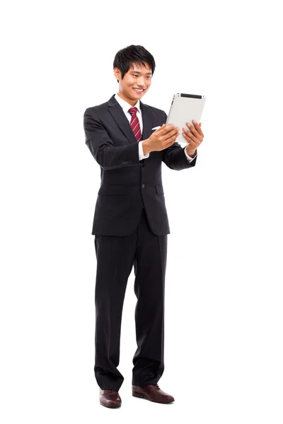 Biznesmen z tabletem PC — Zdjęcie stockowe