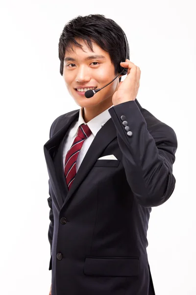 Obsługi klienta operatora człowiek uśmiechający się Obrazek Stockowy