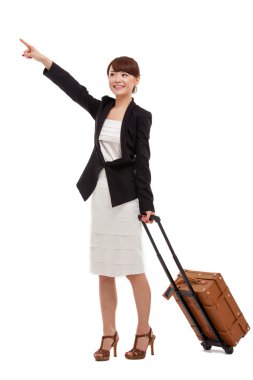 seyahat çantası ile neşeli iş kadınları