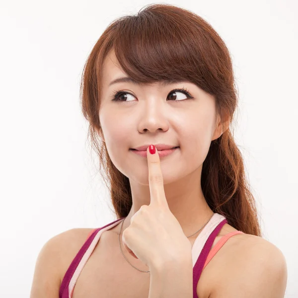 Thinking young Asian woman — Stock Photo, Image