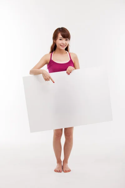 Bonita mujer asiática sosteniendo un penel —  Fotos de Stock
