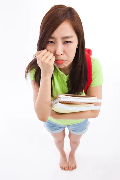 Asian student fall in sadness — Stock Photo, Image