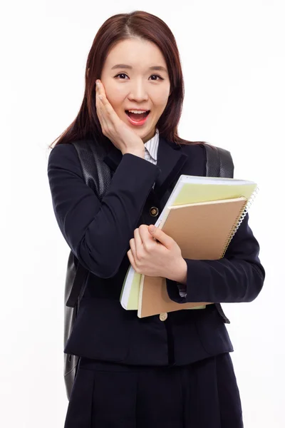 Surprising young pretty Asian student — Stock Photo, Image