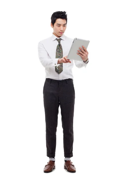 Businessman with tablet PC — Stock Photo, Image