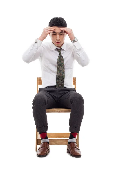 Giovane asiatico uomo avendo un stress — Foto Stock