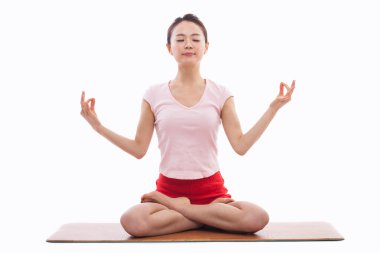 Genç Asyalı kadın egzersiz yoga