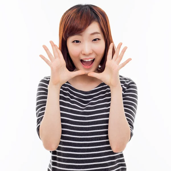 Saying young asian woman — Stock Photo, Image