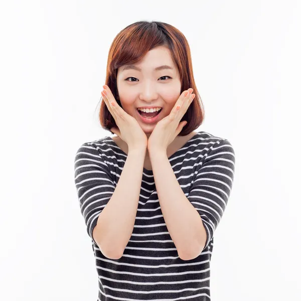 Överraskande ung asiatisk tjej — Stockfoto