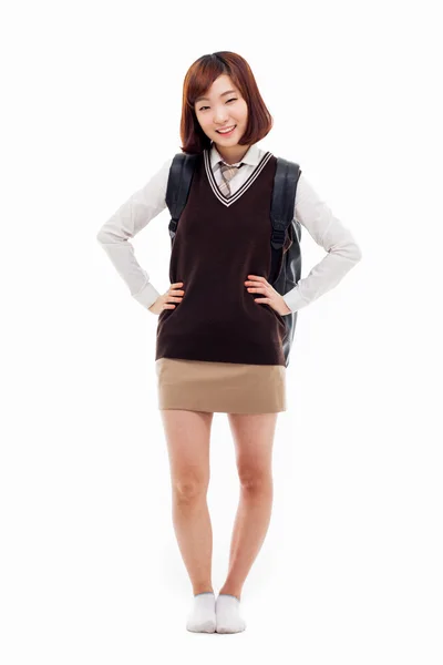 Mladá krásná asijská studentka — Stock fotografie