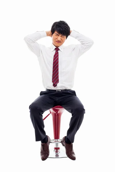 Joven asiático hombre tener un estrés —  Fotos de Stock