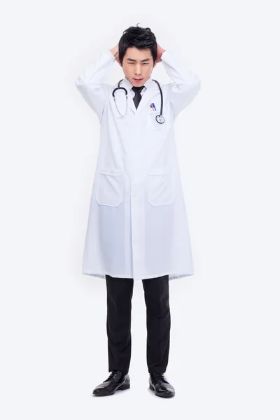 Young Asian doctor having a stress — Stock Photo, Image