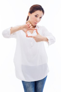 Genç Asyalı kadın alarak fotoğraf