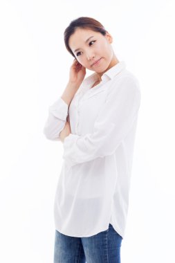 düşünme genç Asyalı kadın