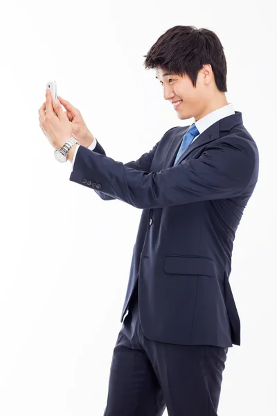 Asian business man with cellphone. — Stock Photo, Image