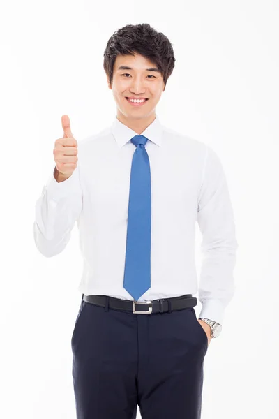 Mostrando pulgar joven asiático hombre de negocios . —  Fotos de Stock