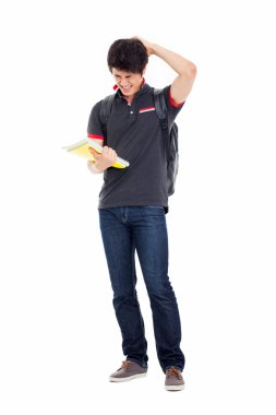 bir stres sahip genç bir Asyalı öğrenci