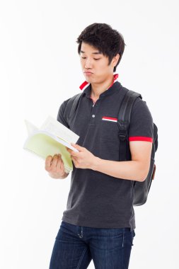 bir stres sahip genç bir Asyalı öğrenci