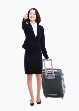 seyahat çantası ile neşeli iş kadınları