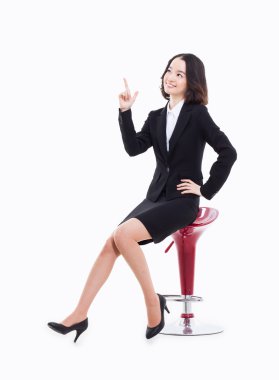 Asya iş kadını boş alanı gösterir