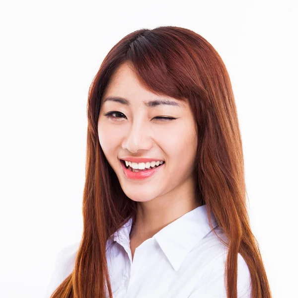 Happy young Asian woman close up shot. — Stock Photo, Image