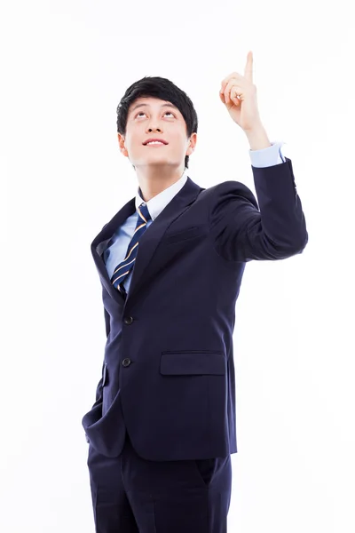 Young asian man indicated up side. — Stock Photo, Image