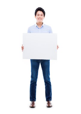 Asyalı genç adam gösteren paneli