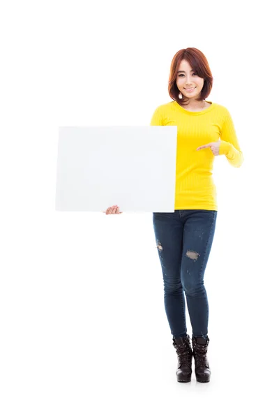 Mujer asiática mostrando bandera . —  Fotos de Stock