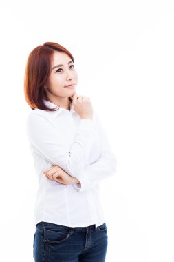 düşünme genç Asyalı kadın