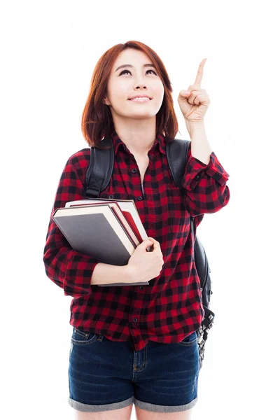 Giovane asiatica studentessa che punta su — Foto Stock