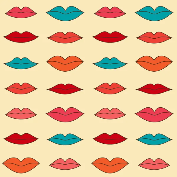 Lips pattern — Stock Vector