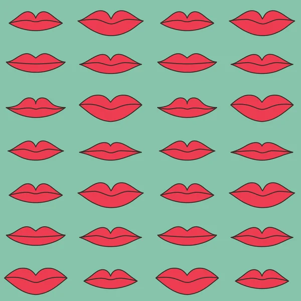 Lips pattern — Stock Vector